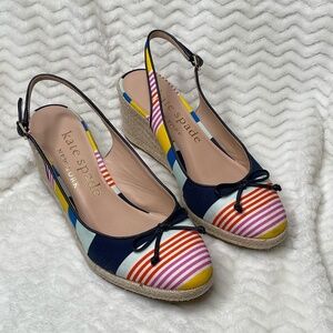 Kate Spade New York Panama Nights Wedge Sandals Womens Size 10 Multicolor